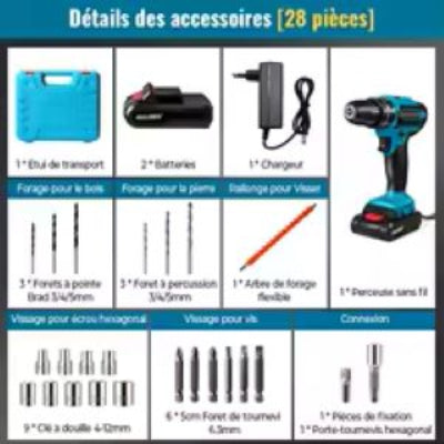 28V Cordless Hammer Dril