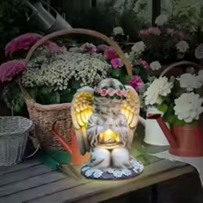 Solar Praying Angel Statue