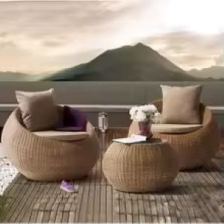 3-Piece Outdoor Rattan FurnitureSet –