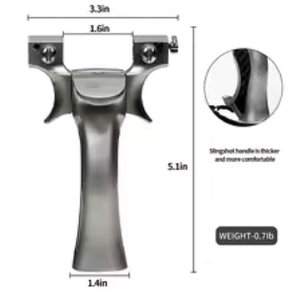 Metal Slingshot with Flat Rubber Bands
