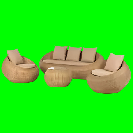 3-Piece Outdoor Rattan FurnitureSet –