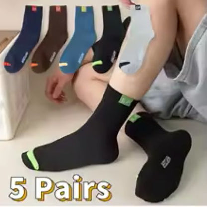 5 Pairs Men’s Mid-Calf Sports Socks