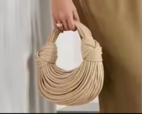 Gold Luxury Designer Handwoven Noodle Bag
