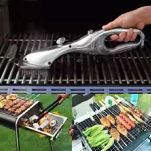 A grill cleaning brush