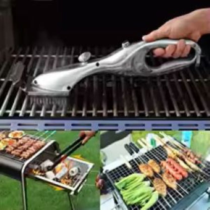 A grill cleaning brush