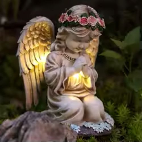 Solar Praying Angel Statue