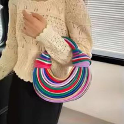 Gold Luxury Designer Handwoven Noodle Bag