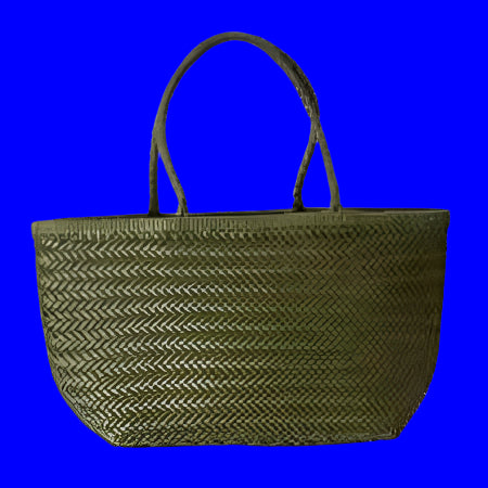 Genuine Leather Woven Shoulder Bag
