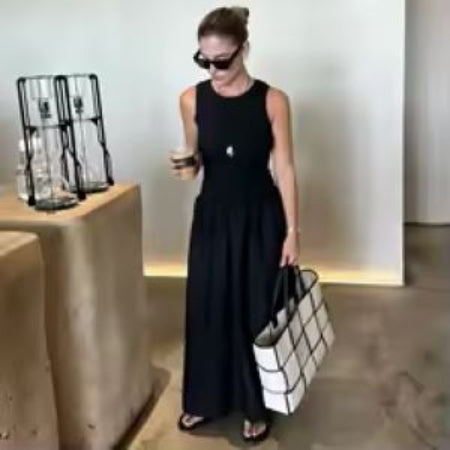 Khaki Elegant Long Dress for Women