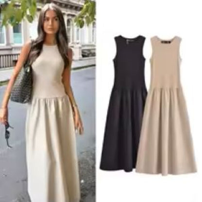 Khaki Elegant Long Dress for Women