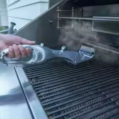A grill cleaning brush