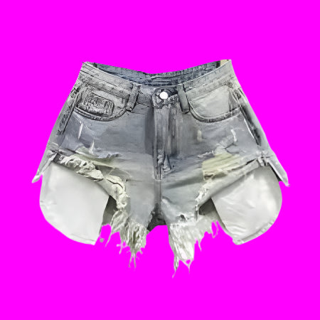 Blue Sexy High-Waisted Shorts