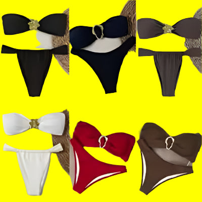 2025 Push-Up Bandeau Bikini Set